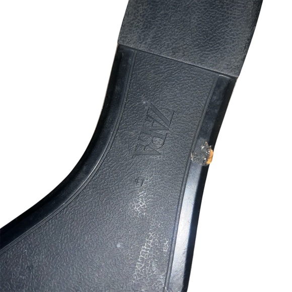 ZARA Women’s Silver Flat Sandals with Bow – Size 10 - Picture 5 of 11